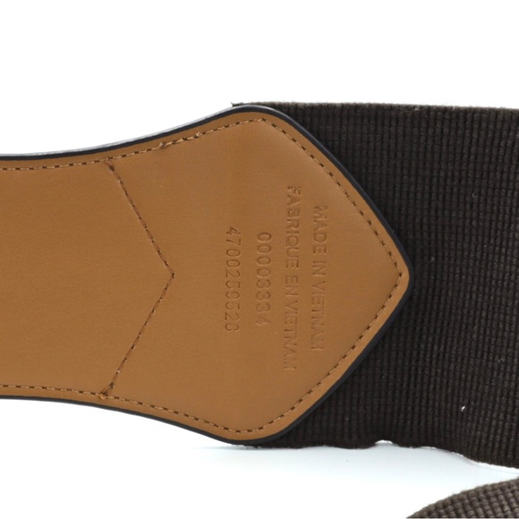 Ralph Lauren Wide Stretch Belt Brown Faux Leather Gold Tone Buckle L - Picture 7 of 10